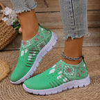 Damen Komfortable Slip-On Sneakers mit modischem Mustermix R&B