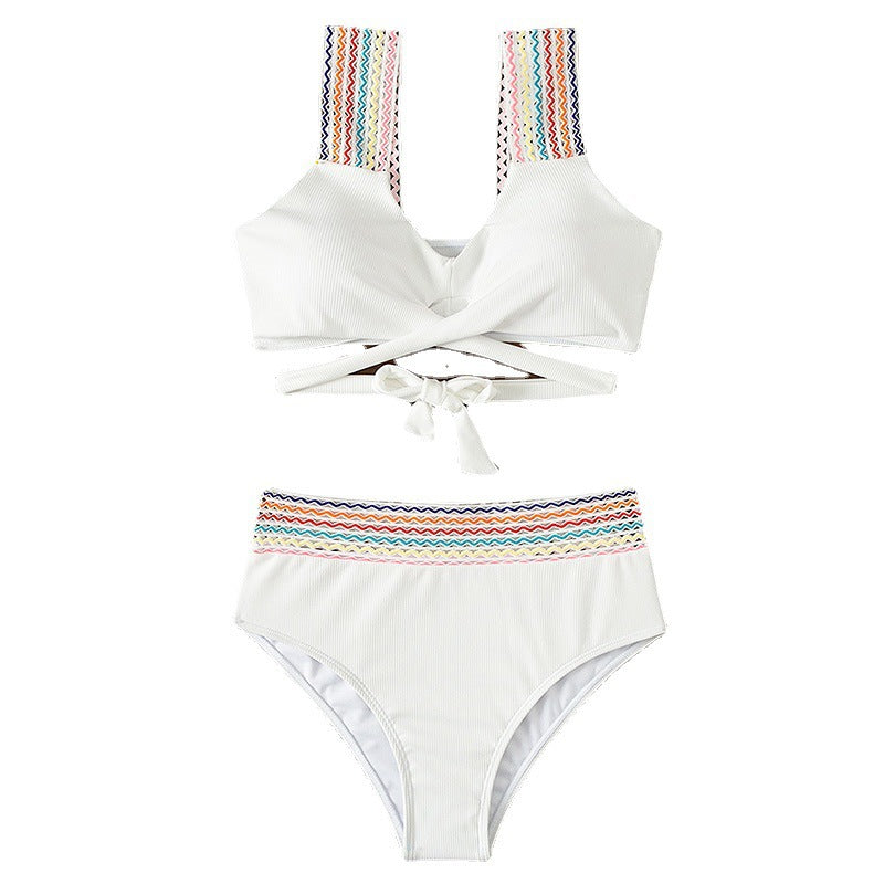 Damen Hochtaillierter Bikini mit innovativem Wickeldesign R&B