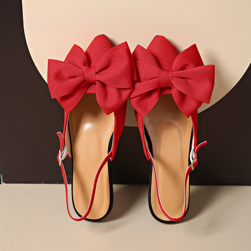 Damen elegante Ballerinas mit dekorativem Schleifen-Design R&B