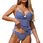 Damen Einteiler Badeanzug mit raffiniertem Streifenmuster R&B