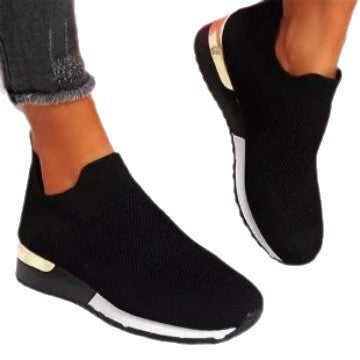Damen Atmungsaktive Slip-On Sneakers mit glänzendem Akzent R&B