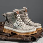 Damen Sportliche High-Top Boots mit strapazierfähigem Denim-Obermaterial R&B