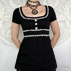 Damen Freizeitkleid mit Spitzenakzenten und eleganter Knopfleiste R&B