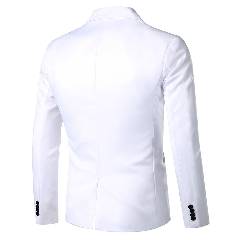 Herren eleganter Smoking-Blazer mit satinierter Kragenpartie R&B