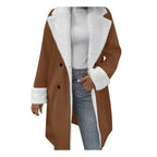 R&B | Gewickelter Mantel für Frauen - Weiches Faux Shearling - Gürtel In Der Taille - Elegantes Langes Modell