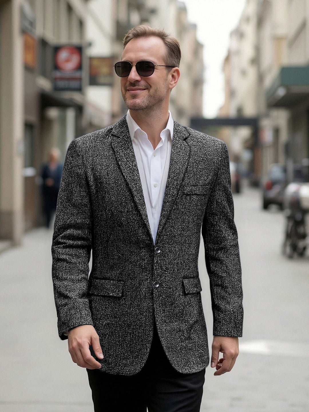 Herren eleganter strukturierter Freizeitblazer R&B
