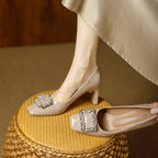 Damen elegante Pumps mit edel verzierter Schuhspitze