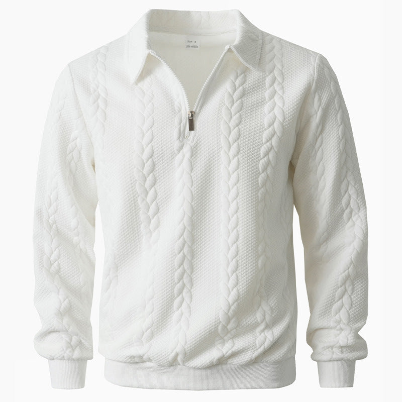 Herren eleganter Strickpullover mit Reißverschluss R&B