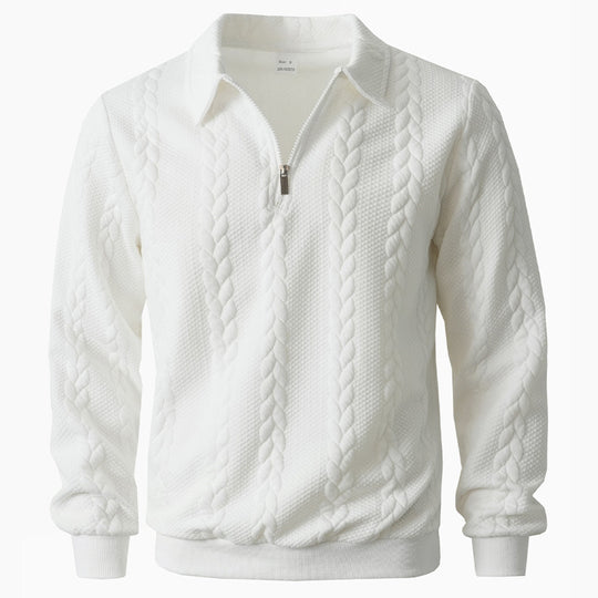 Herren eleganter Strickpullover mit Reißverschluss R&B