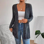 Damen Strickjacke mit feiner Rippstruktur und praktischen Taschen R&B