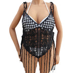 Damen Häkel-Bikinioberteil mit fransigen Details R&B