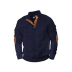 Herren modischer Strickpullover mit Stehkragen und kontrastierenden Akzenten R&B