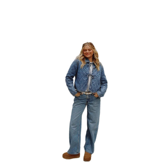 Damen gestepptes Kunstfell-Jacke mit tailliertem Schnitt und modernen Details R&B
