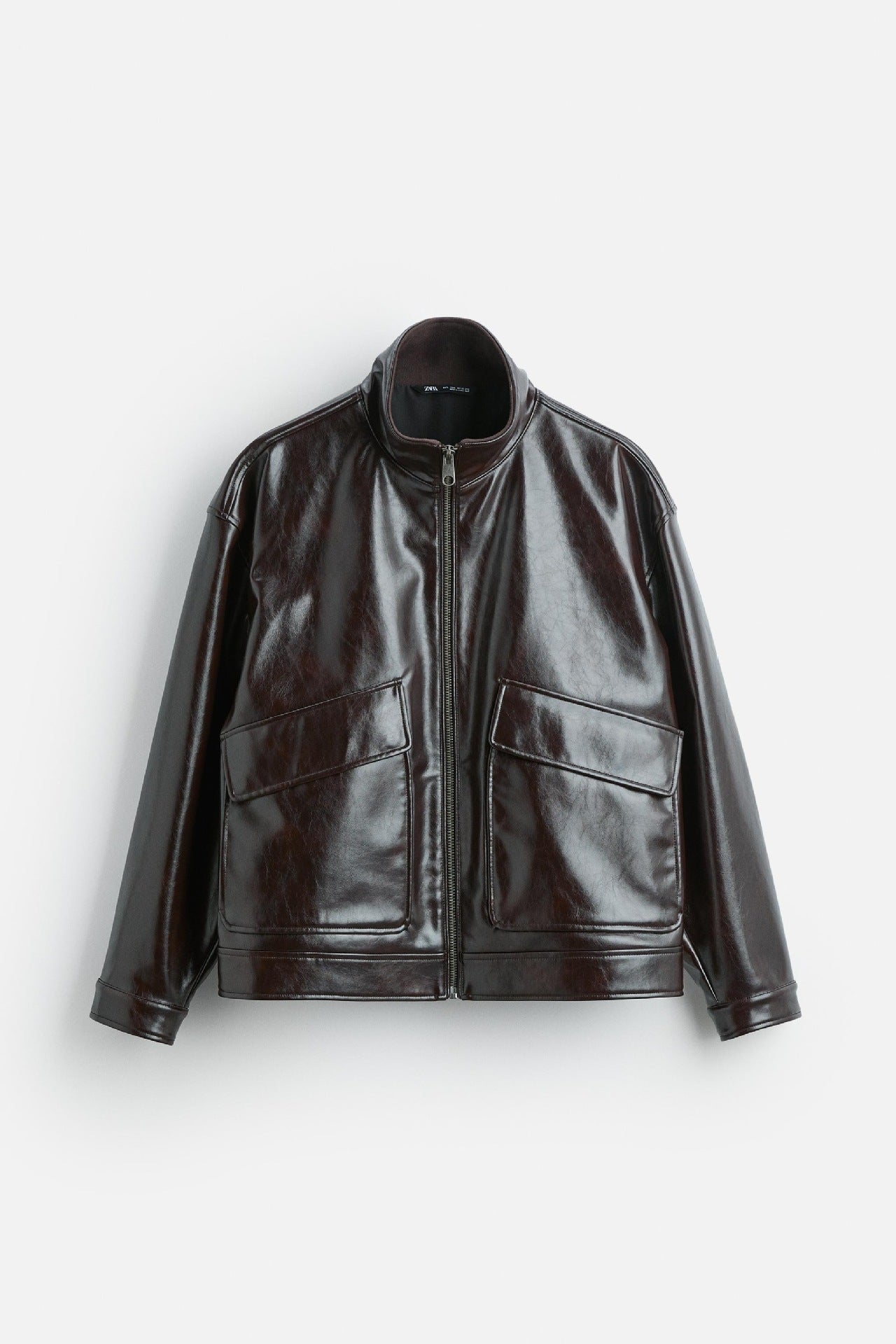 Damen Kunstlederjacke mit luxuriösen großen Taschen