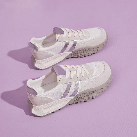 Damen Trendige Plateau-Sneaker mit atmungsaktivem Obermaterial und rutschfester Sohle R&B