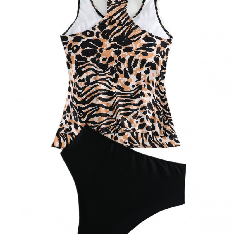 Damen Tankini-Set mit modischem Tiermuster und elastischem Hochbund R&B