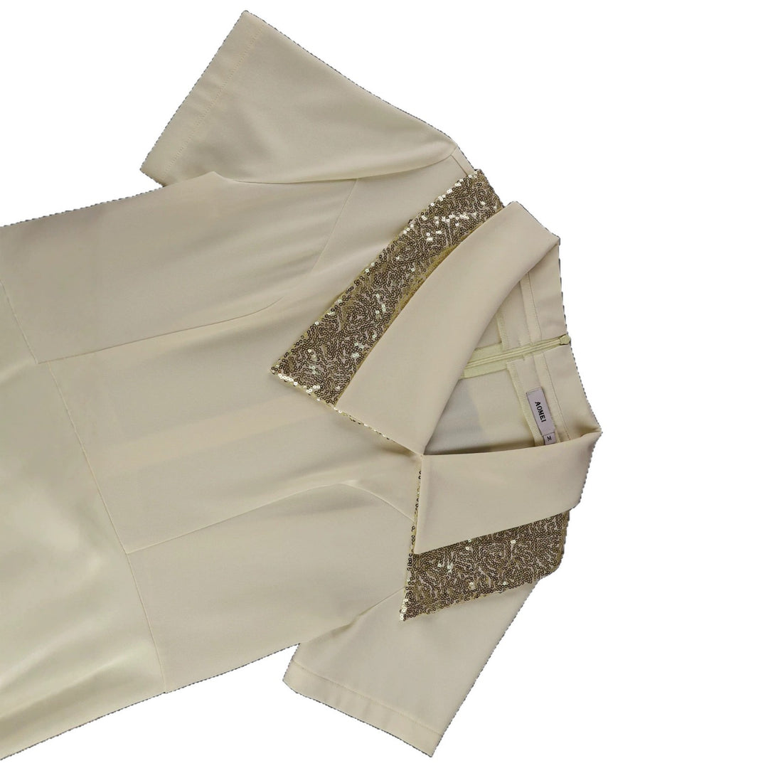 Damen Elegantes Kleid mit glamourösem Paillettenkragen R&B