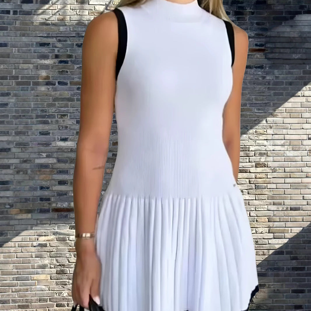 Damen Verspieltes Fit-and-Flare Kleid mit elegantem Kragen und schwingendem Saum R&B