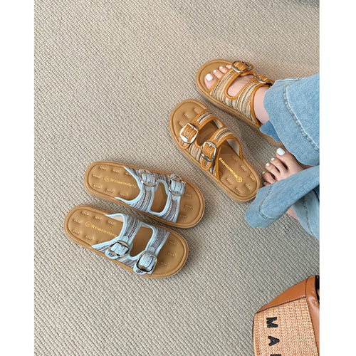 Damen Clogs mit elegantem Doppelschnallen-Design und komfortablem Fußbett R&B