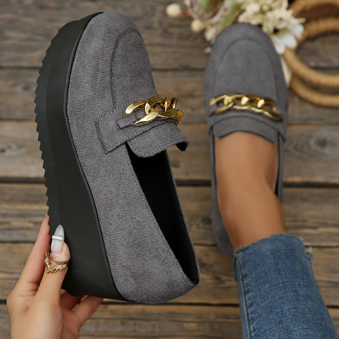 Damen Mokassins mit modischem Ketten-Detail R&B