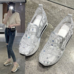 Damen Sneakers mit dekorativem Netzdesign und modischen Glitzerdetails R&B