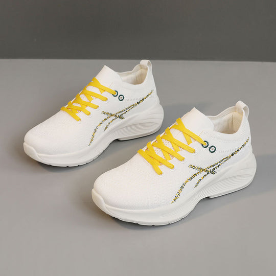 Damen sportliche Sneaker mit elastischem Schnürsystem und atmungsaktiver Oberflächenstruktur R&B