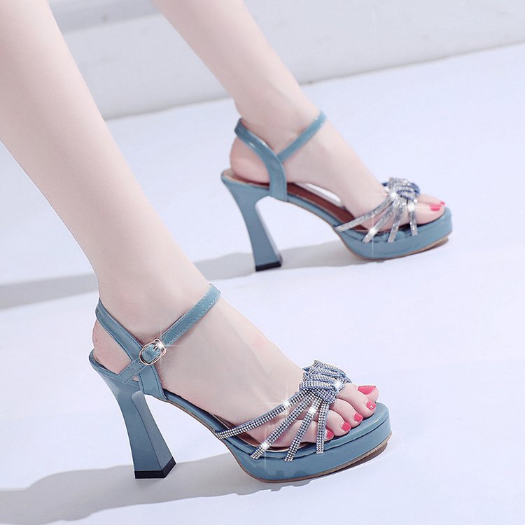 Damen glamouröse High Heels Sandalen mit Strass-Detail R&B