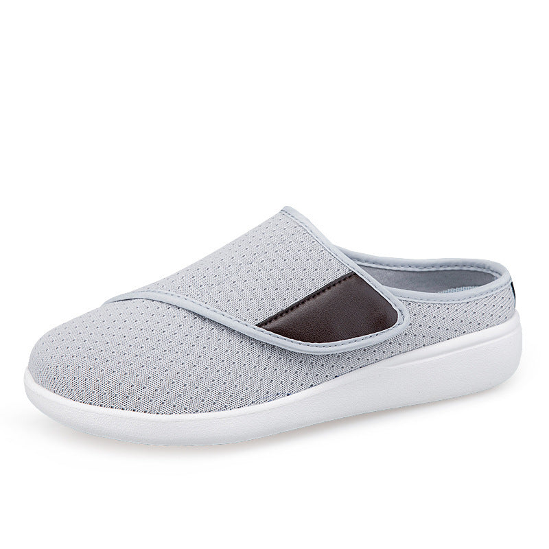 Herren nan orthopädischer Pantoffel mit verstellbarem Klettverschluss, atmungsaktivem Mesh und stoßdämpfender Schaumstoffsohle R&B