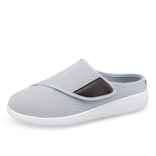Herren nan orthopädischer Pantoffel mit verstellbarem Klettverschluss, atmungsaktivem Mesh und stoßdämpfender Schaumstoffsohle R&B