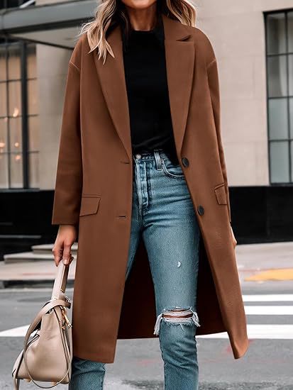 Damen Eleganter Woll-Trenchcoat mit klassischem Revers R&B