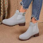 Damen elegante Ankle-Boots mit modischem Riemen und rutschfester Sohle R&B