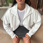 Damen Sportliche Übergangsjacke mit hohem Kragen und weitem Schnitt R&B