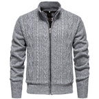 Herren Strickjacke mit hohem Kragen und Reißverschluss R&B