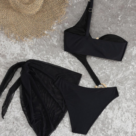 Damen Monokini mit asymmetrischem Design und eleganter Drapierung R&B