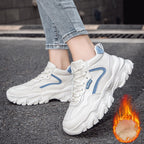Damen Sportliche Schnürsneaker mit dämpfendem Obermaterial und rutschfester Sohle