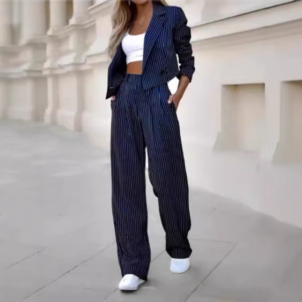 Damen modischer Blazer mit weit geschnittenen Hosen R&B