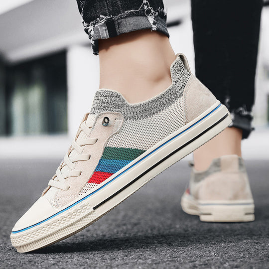 Damen Sneakers mit atmungsaktiver Netzstruktur und modischen Streifenelementen R&B