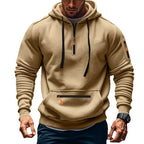 Herren sportlicher Kapuzenpullover mit praktischem Zwei-Wege-Reißverschluss und seitlichen Taschen R&B