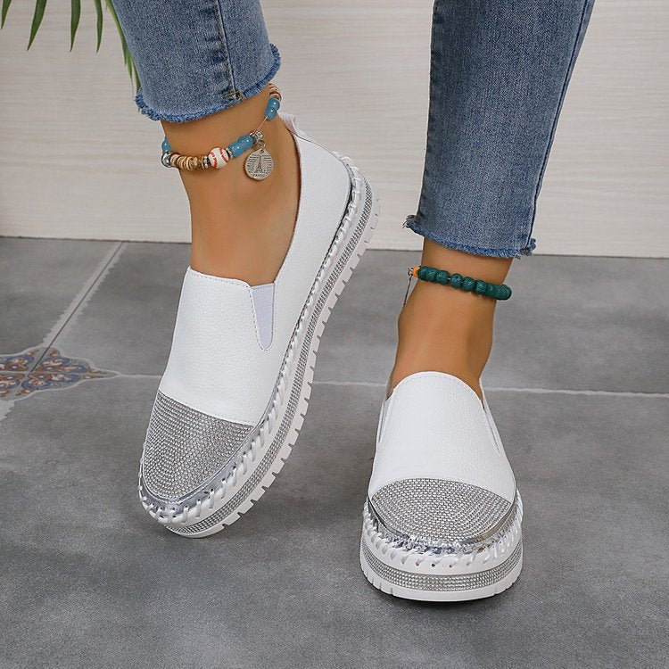 Damen Modische Slip-On Sneakers mit Glamourösem Obermaterial und Luftpolster R&B