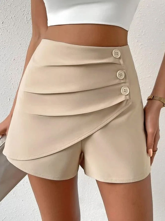 Damen Modische Shorts mit Drapierung und Knopfdetails R&B