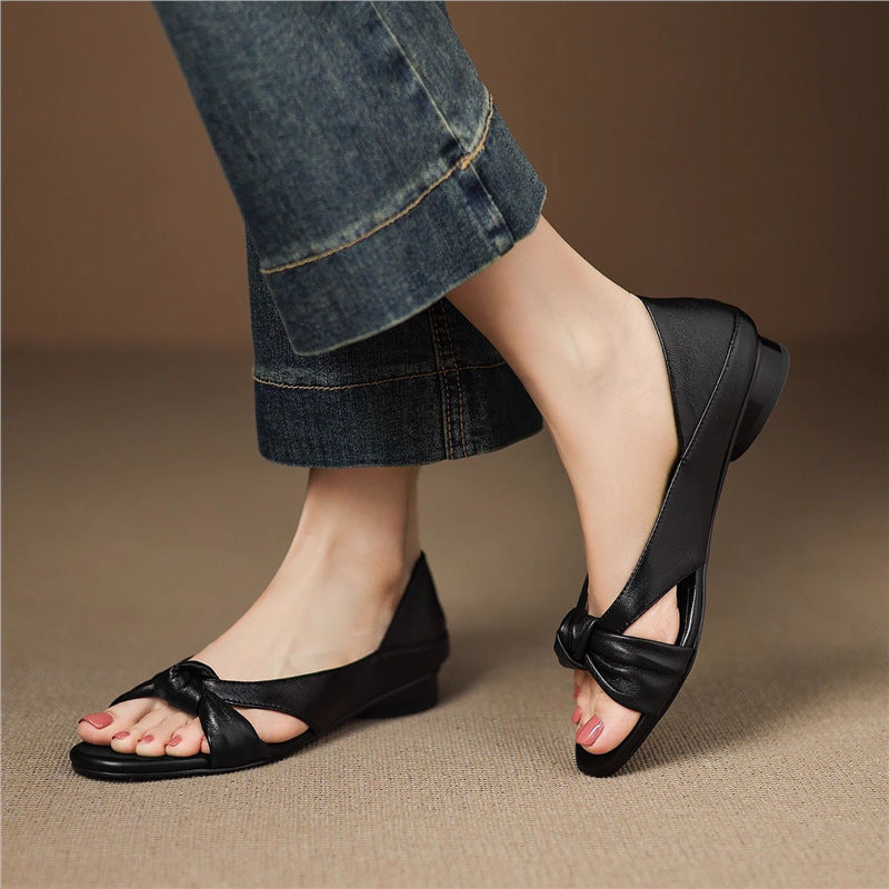 Damen elegante Slipper mit Knottedetail R&B