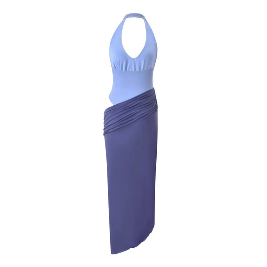 Damen Wickelkleid mit raffiniertem Halterneck R&B