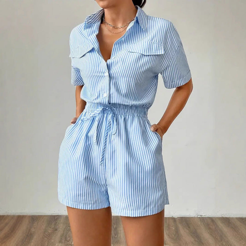 Damen Kurzoverall mit taillierter Passform und praktischen Taschen R&B