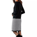 Elegantes Damen Strickkleid mit Chevron-Muster für Alltag & Büro | R&B