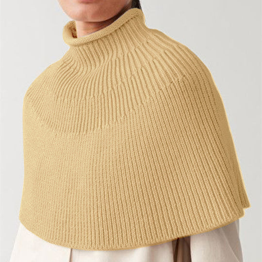 Damen Stricktop mit hohem Kragen und Wellenstruktur R&B