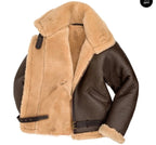 Herren Lammfelljacke mit Taschen und robustem Material R&B