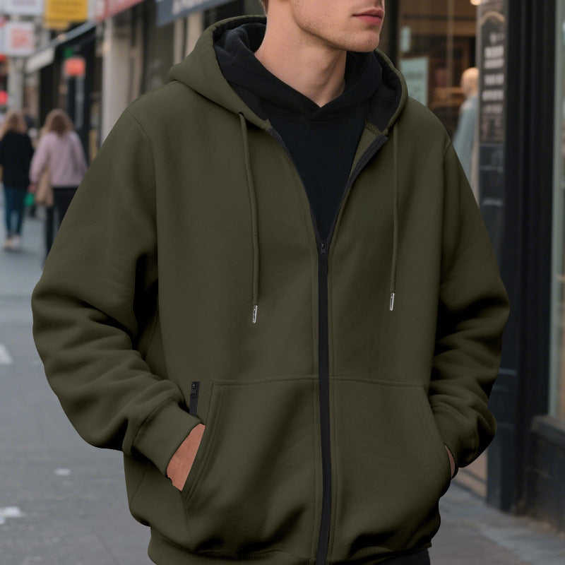 Herren Zip-Hoodie mit praktischen Taschen und atmungsaktiver Fleece-Innenausstattung R&B