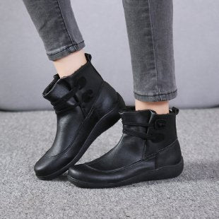 Damen Modische Winterstiefeletten mit praktischer Schnürung und rutschfester Sohle R&B