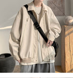 Damen Oversized Jacke mit innovativem Reißverschluss und lässigem Schnitt