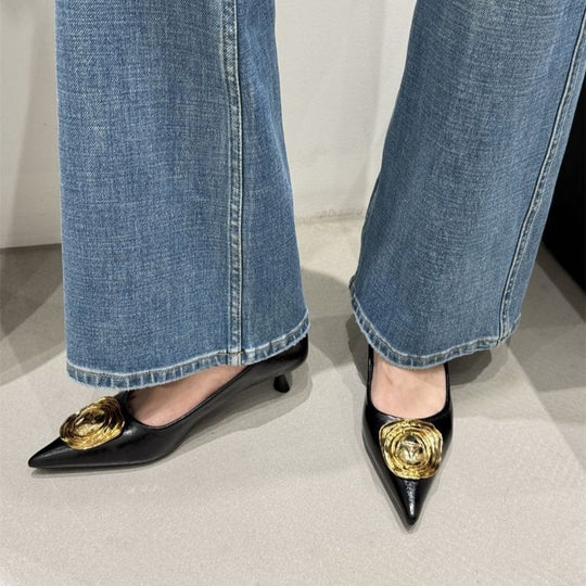 Damen spitze High Heels mit eleganten Blumendetails R&B
